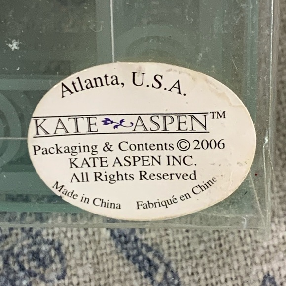 NIP Set of 4 Kate Aspen Etched Glass Nautical Coasters 3.5" Squares - Picture 6 of 9